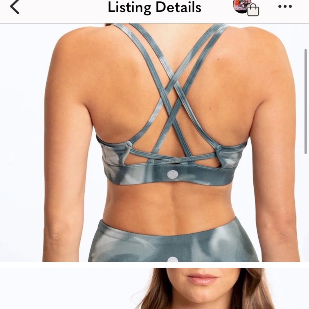 New Lotus Tide Pool Print Sports Bra